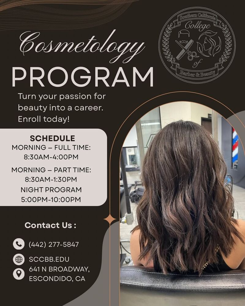 Now enrolling at Southern California College of Barber and Beauty