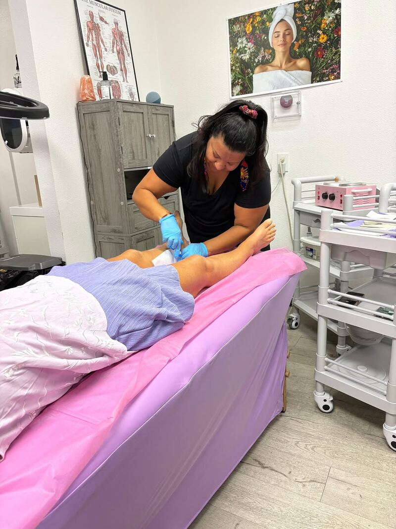 Hands-on facials at Southern California College of Barber and Beauty