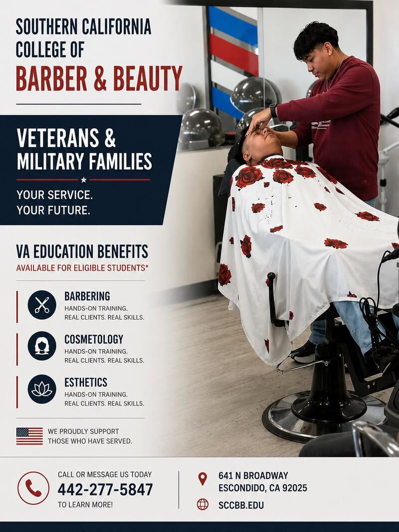 VA benefits at Southern California College of Barber and Beauty